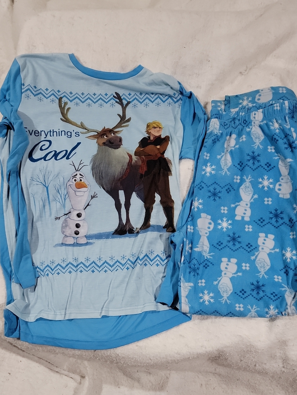 Disney Blue Frozen 'Everything's Cool' Men's Pajama Set Medium Festive Holiday